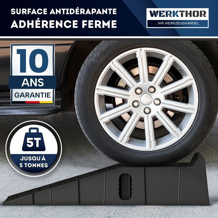 WERKTHOR Rampes de Chargement Voiture [x2] – Rampes Solides jusqu’à 5t – Surface Antidérapante – Pour Tous Terrains