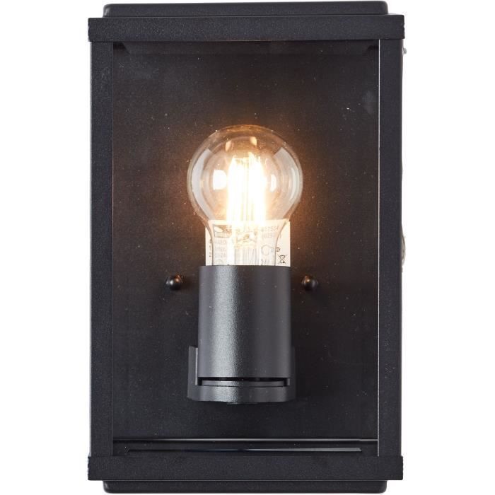 Aplique de pared exterior GAIA - BRILLANTE - Negro - Metal/Cristal - E27 1x60W