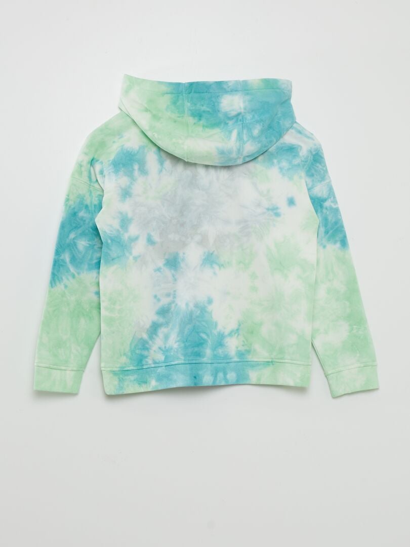 Sudadera con capucha teñida con la técnica tie-dye - VERDE