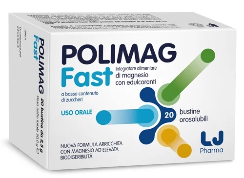 LJ PHARMA Polimag Fast 20 sobres, complemento alimenticio con magnesio