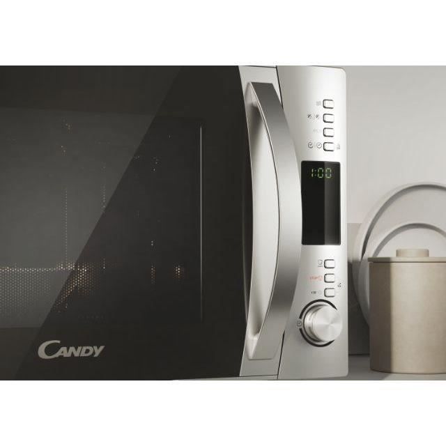 Micro-ondes Candy Essenza CMXW30DS 900W 30L Digital Argent - Fonction Décongélation - 5 Niveaux de Puissance - 10 Menus Auto
