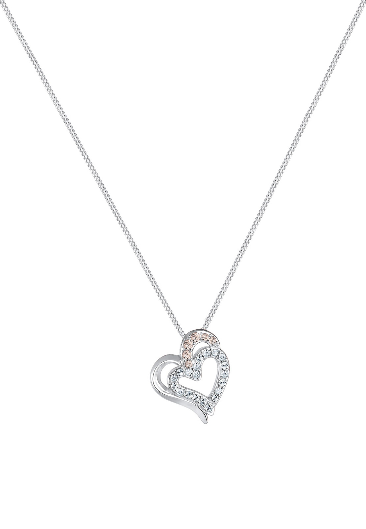 Elli Femmes avec pendentif cœur connecté et cristaux en argent sterling 925 45 cm de long