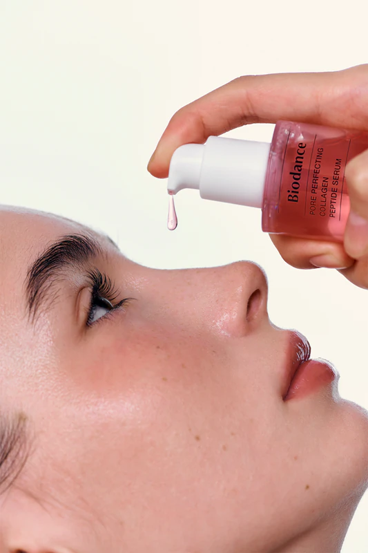 Sérum de peptídeos de colágeno Biodance Pore Perfecting: sérum regenerador e hidratante para poros dilatados e rugas.