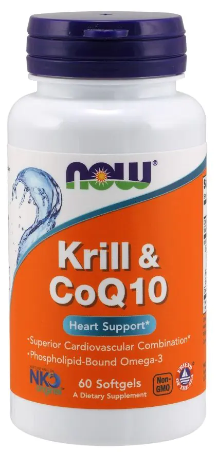 Now Foods Kril & CoQ10, Suplement diety z olejem z kryla i koenzymem Q10, Kapsułki