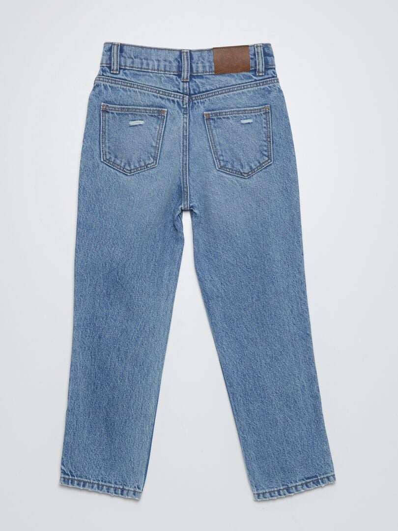 Rechte jeans met hoge taille - BLAUW