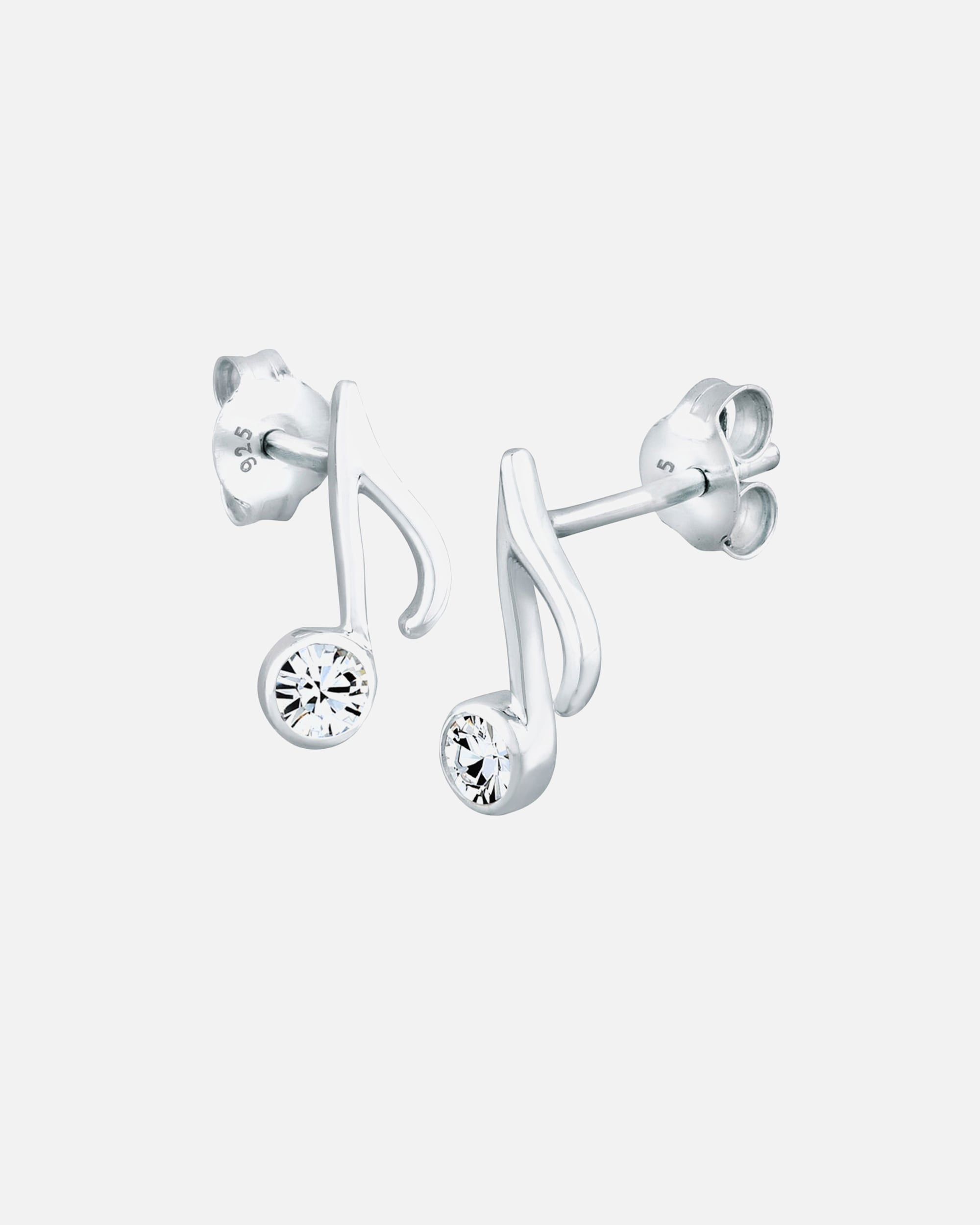 Elli Femmes Clous d'oreilles Note Musique avec Cristal en Argent Sterling 925