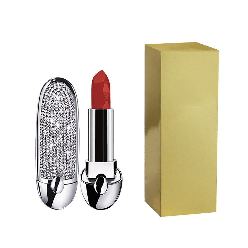 Batom Diamante de Marca Própria no Atacado Prata Ouro Brilhante com Glitter Maquiagem Batom Nude Batom Personalizado Batom Matte em Grande Quantidade
