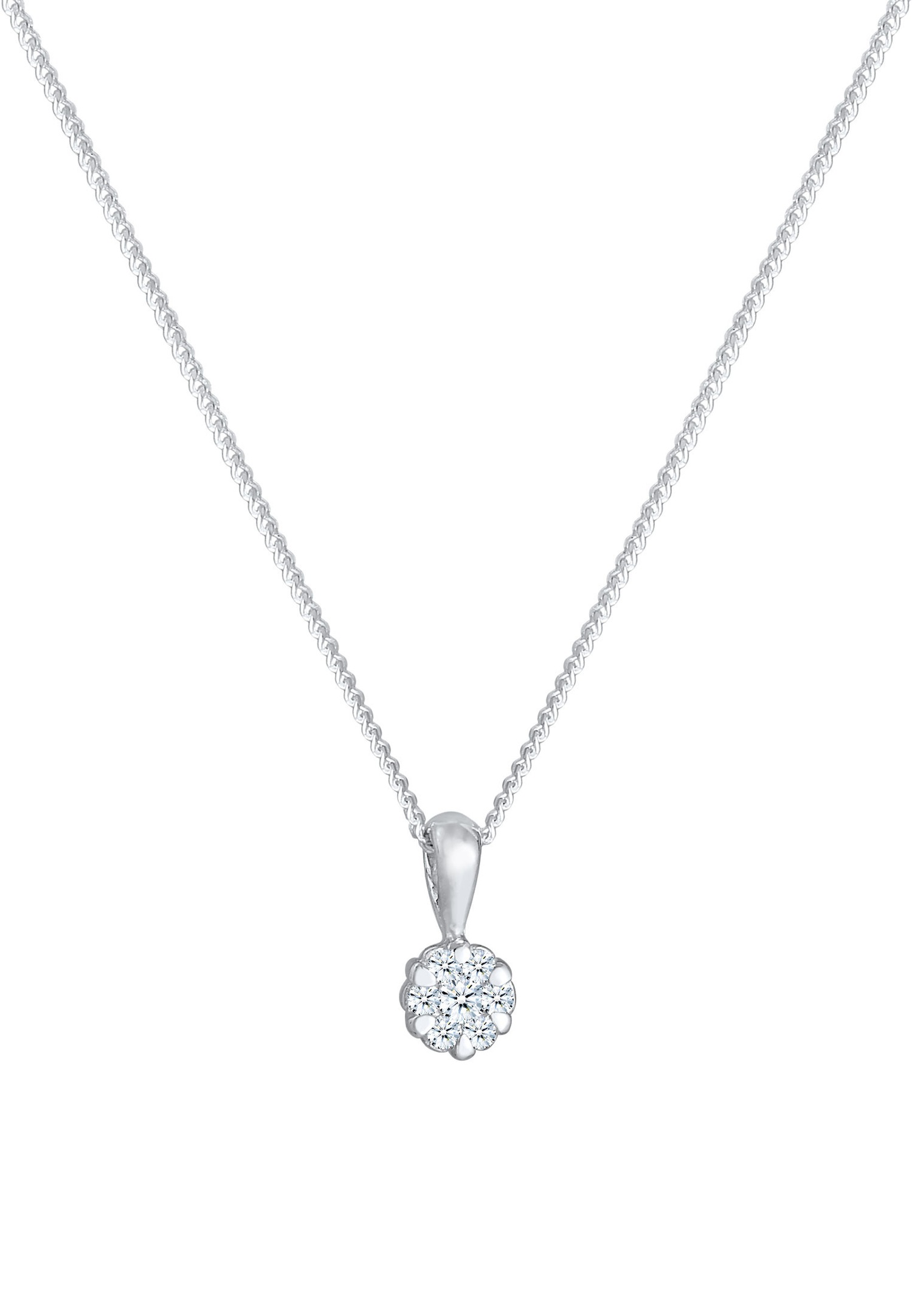 Elli DIAMONDS Pendentif pour dames Brilliant Precious avec diamant (0,12 ct.) en argent sterling 925