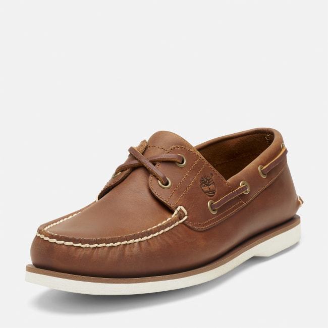 Scarpa da Barca in Pelle Classic da Uomo in                marrone chiaro