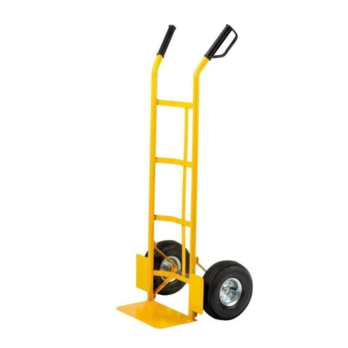 Carretilla plegable - QT103 - Amarilla - Altura 126 cm - Plataforma 35x20 cm - Capacidad de carga 200 kg