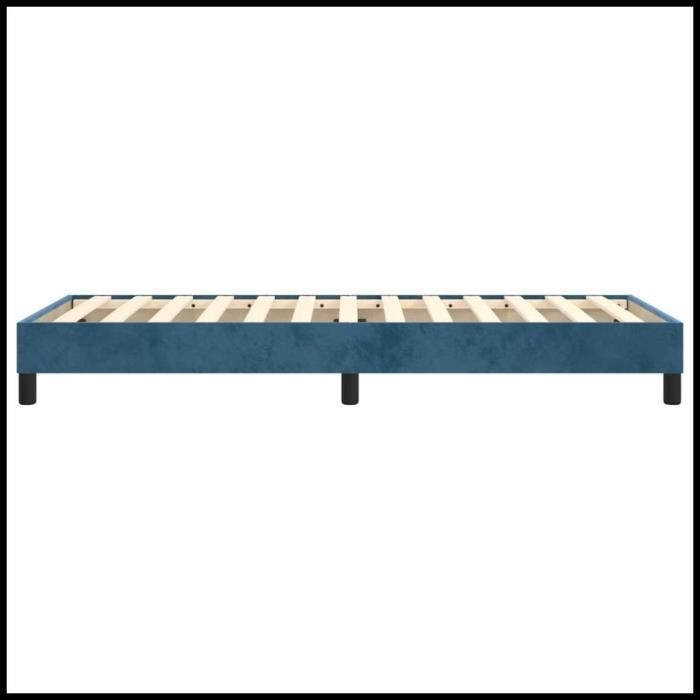 Verende bedbodem - CUQUE - Donkerblauw - 90x190 cm - Fluweel - Eenvoudige montage