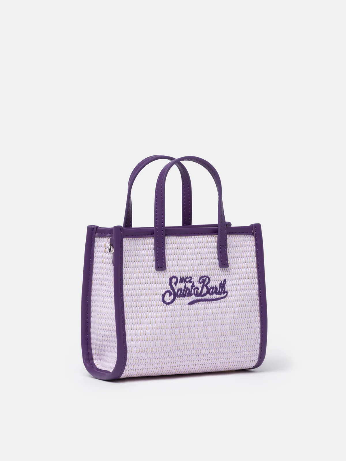Mini sac à main Vivian en paille lilas