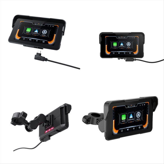 Pantalla de navegación digital portátil para motocicletas, 5.0 pulgadas, inalámbrica, CarPlay, Android Auto, para el tablero de la motocicleta
