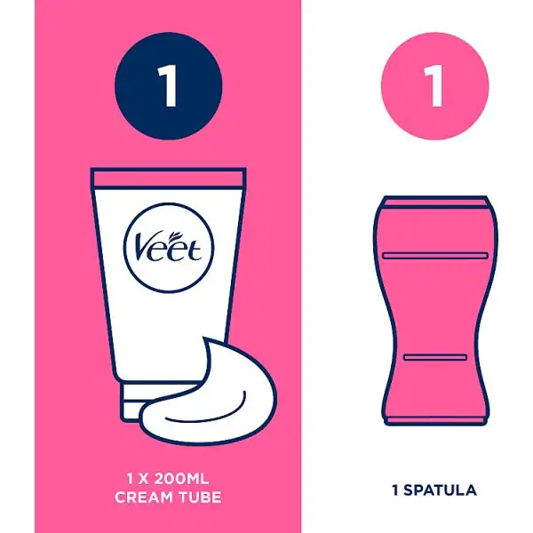 Crema depilatoria Veet Pure per gambe e corpo, delicata, 200 ml