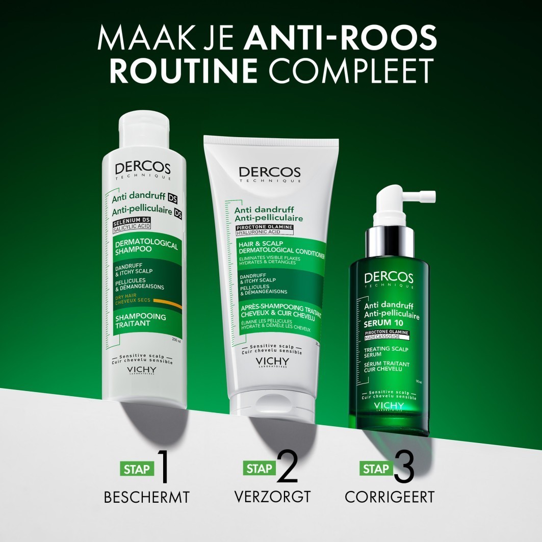 Vichy Anti-Dandruff Care Dercos pretblaugznu uzpildes komplekts – sausiem matiem – 390 ml