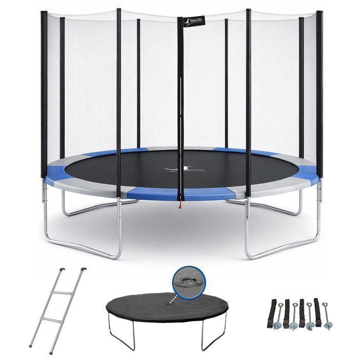 KANGUI Trampoline - RALLI Ø 426-430 cm – Child – XXL – Ladder, Cover & Anchoring Kit – CE & NF EN 71-14 Certified