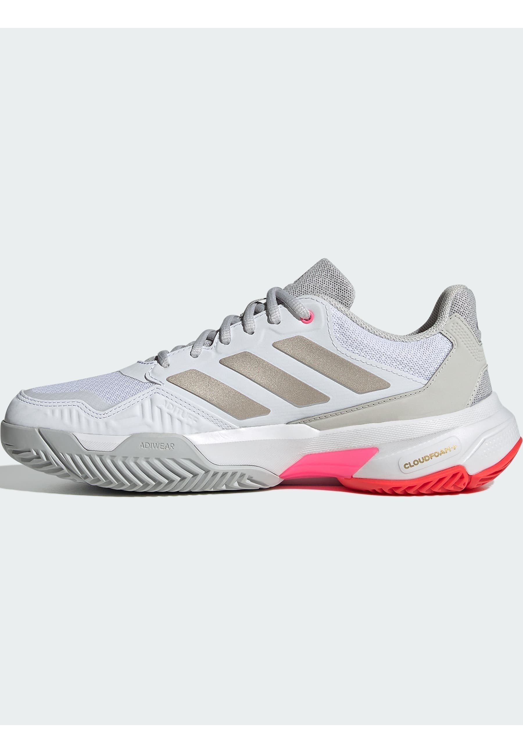 adidas Performance COURTJAM CONTROL - Multicourt tennisschoenen - cloud white iron metallic lucid red