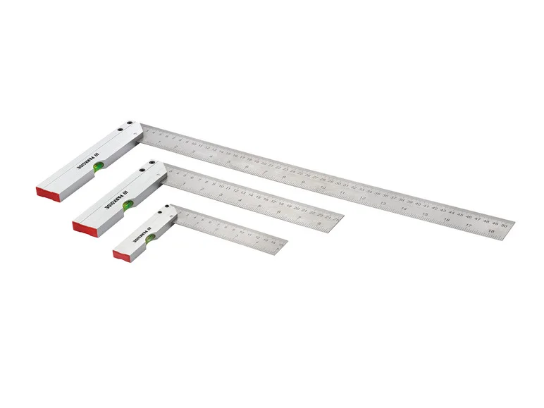 Conjunto de esquadros PARKSIDE®, nível de bolha graduado, esquadro de corte angular