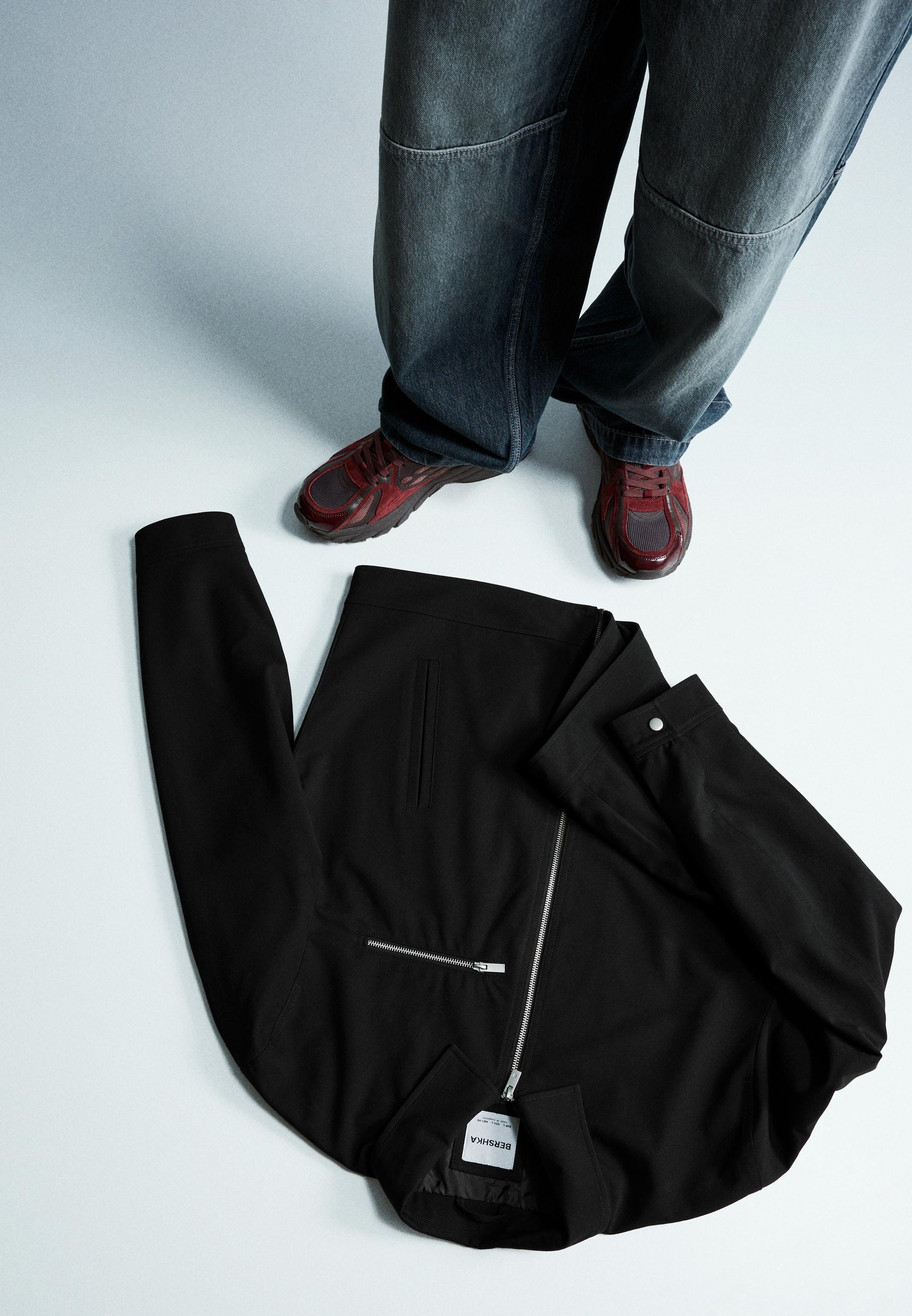 Bershka OVERSHIRT MET RITS - Licht jack - zwart
