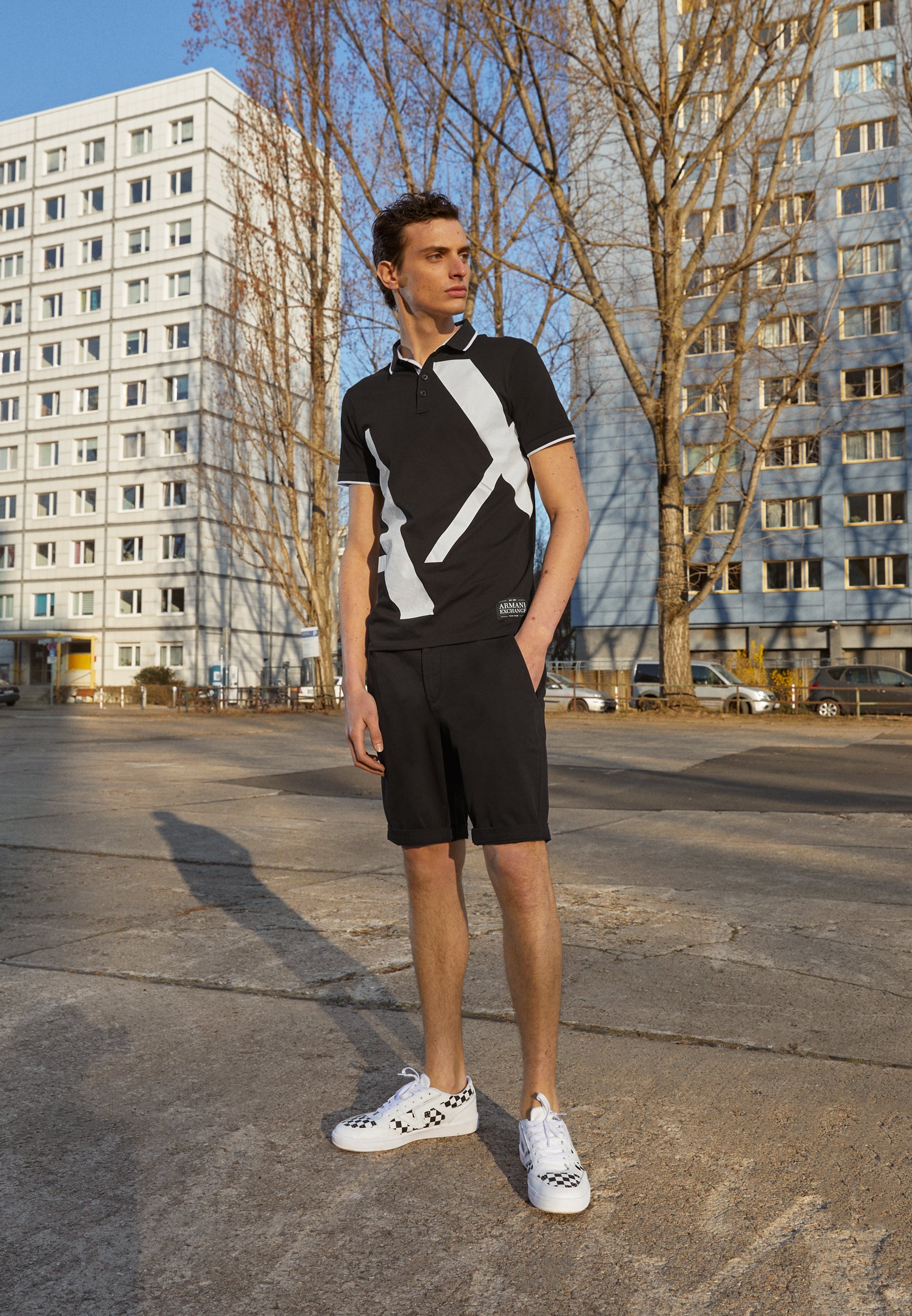 Armani Exchange poloshirt - zwart
