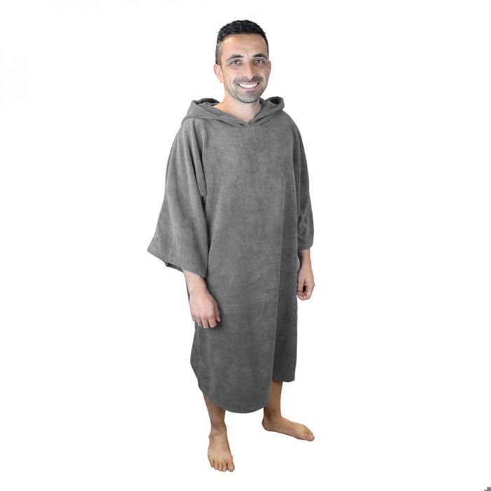 Vivezen Bad- of Strandponcho Handdoek voor Volwassenen - Grijs