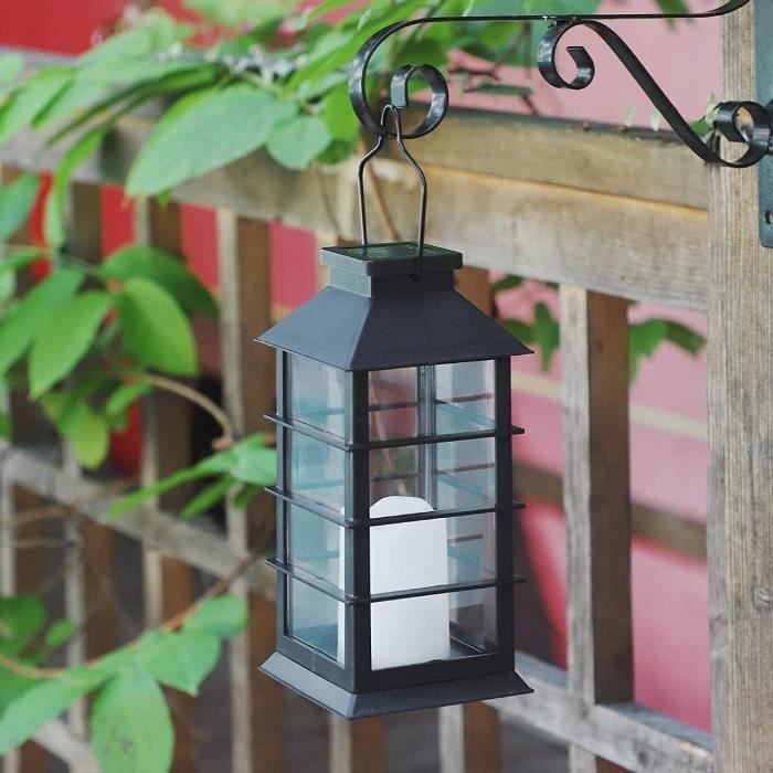 Lanterne solari da esterno - ZGEER - Stile retrò - Nero - Plastica - LED - IP44