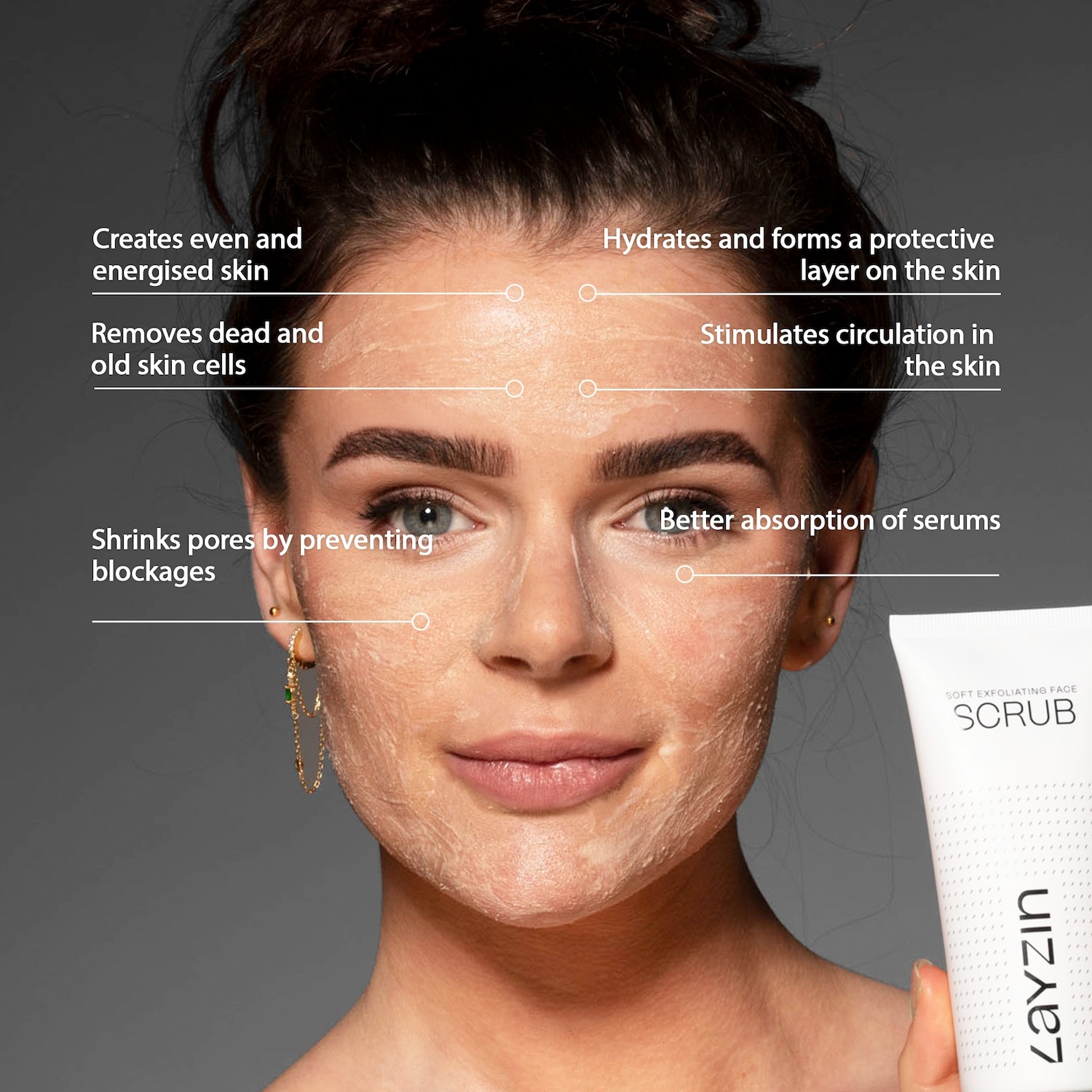 LAYZIN Hydratačné sérum, jemná exfoliácia na telo a tvár a intenzívne hydratačné sérum – 1 kus