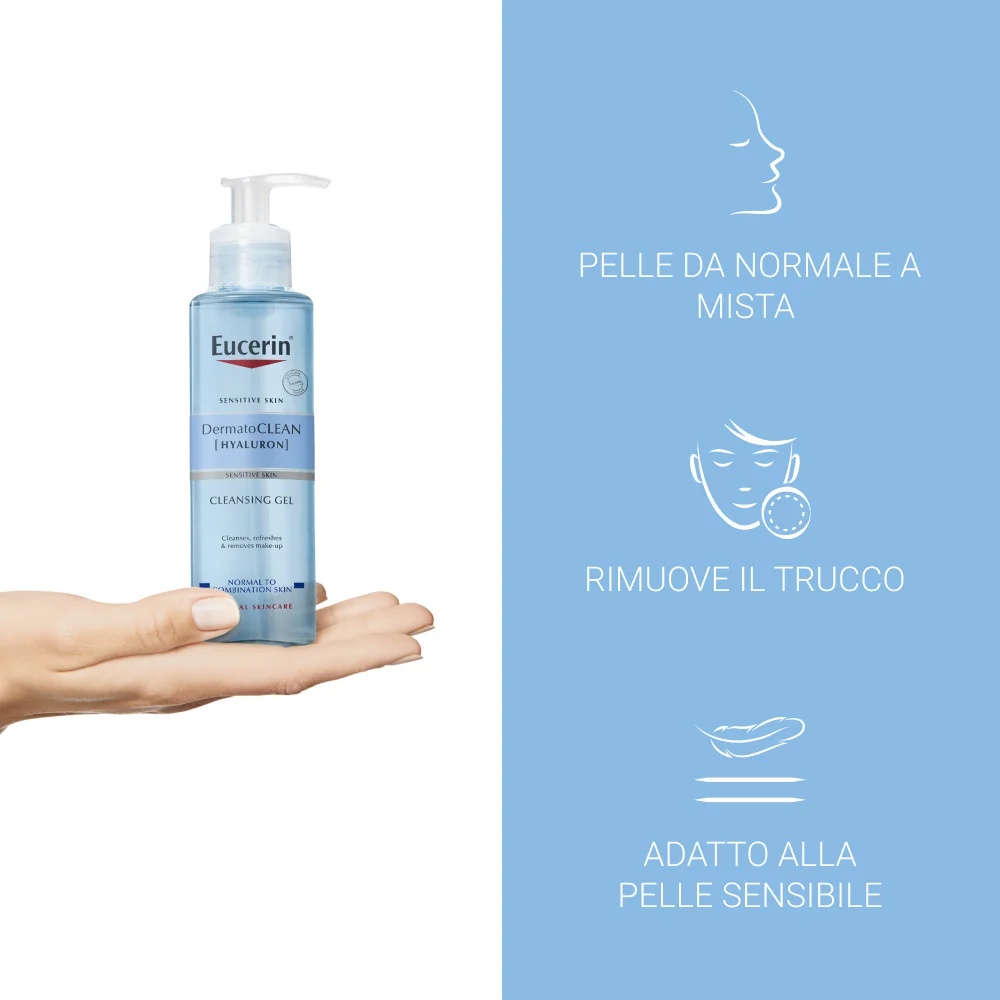 EUCERIN Eucerin DermatoClean Hyaluron Gesichtsreinigungsgel 200 ml für empfindliche Haut