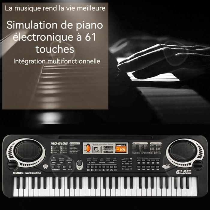 C Orgue électronique 61 touches piano multifonction avec microphone piano enfant piano électronique qualité sonore haute définition