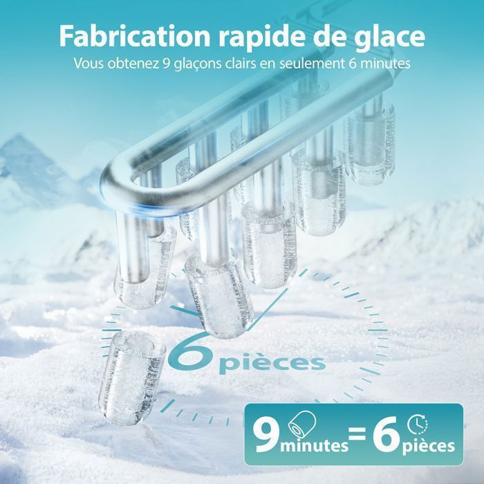 Tragbarer Eiswürfelbereiter – EUHOMY – 12 kg/24 h – Edelstahl – Mit Zubehör – Selbstreinigungsfunktion – GRAU