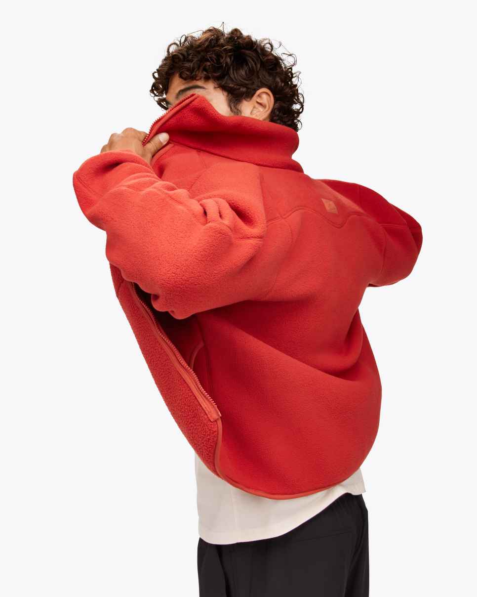 HOKA Ridgetop Fleece med hel glidelås Rust