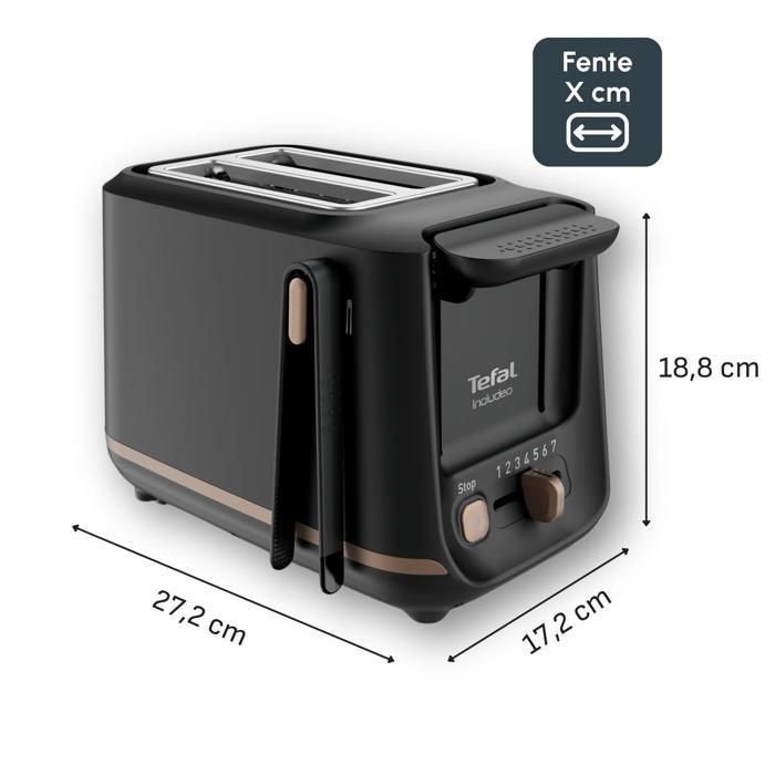 Tostapane Tefal a 2 fette extra-largo, facile da usare, Includeo TT533811