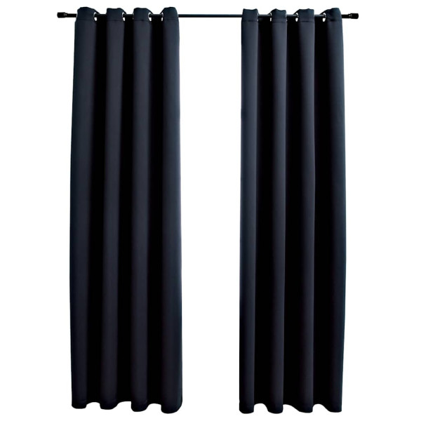 Zasłona Czarny 140 x 175 cm Tkanina vidaXL