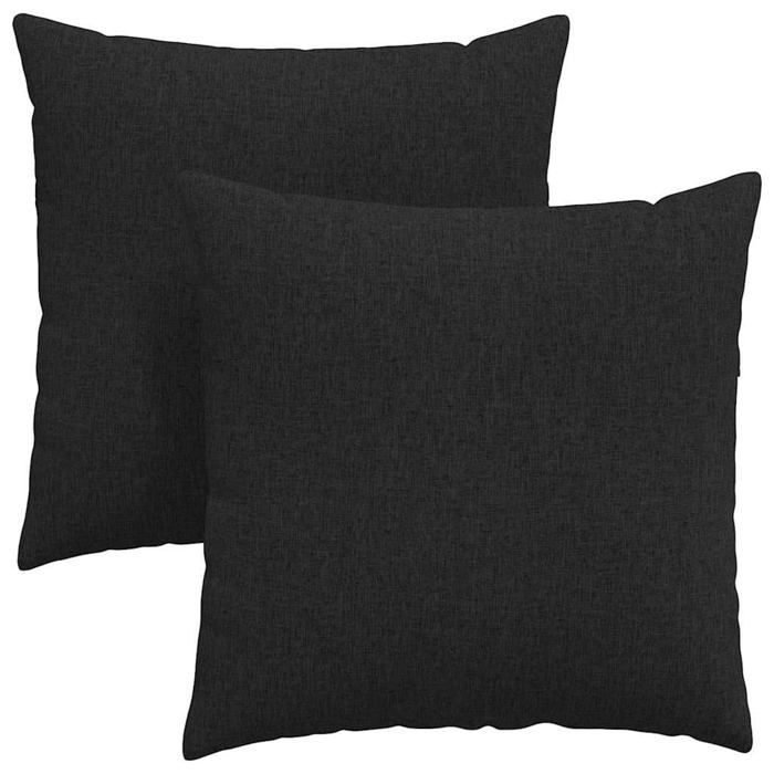 Sofakissen – vidaXL – Schwarz – 60 x 60 x 22 cm – Abnehmbare Bezüge – Polyesterfüllung – 2er-Set