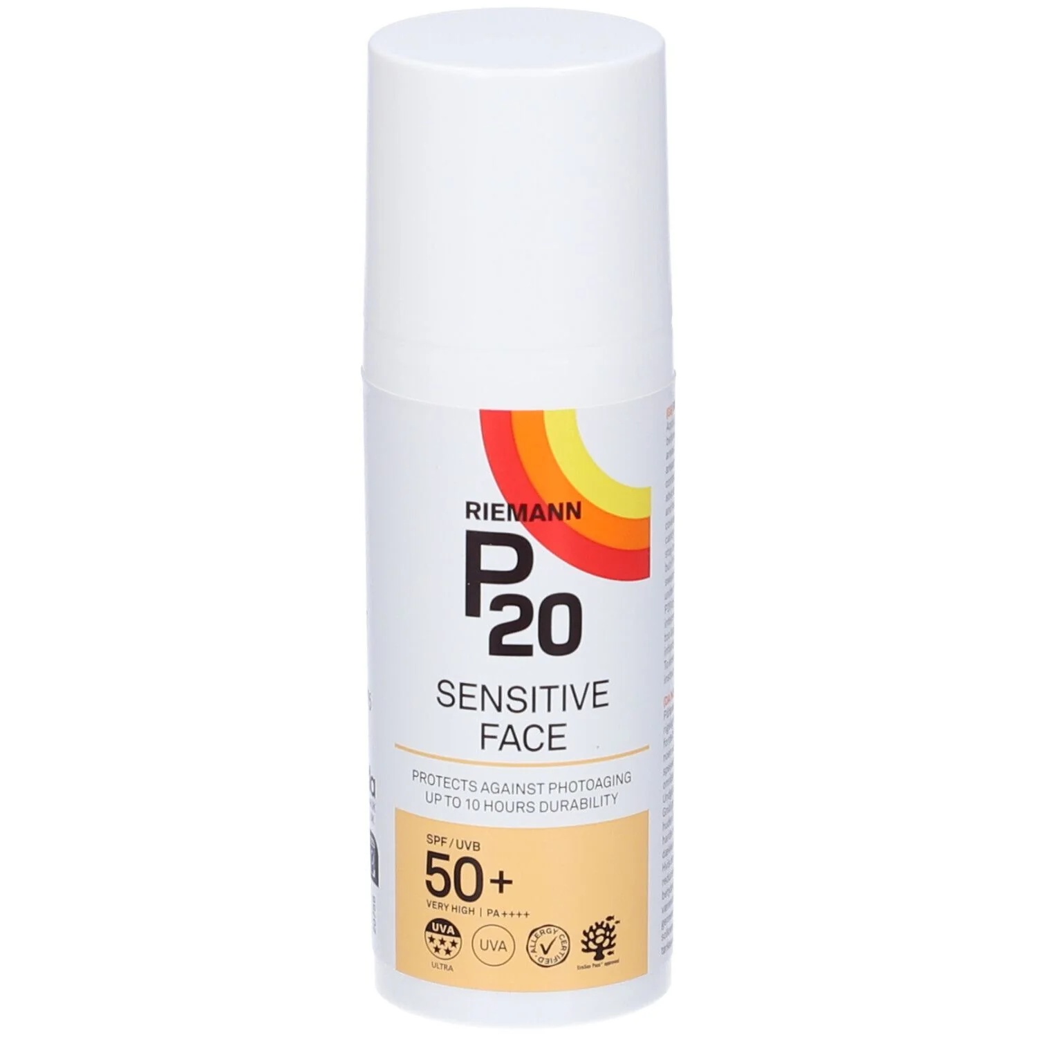 Protector solar facial P20 SPF50+ 50 g sin perfume
