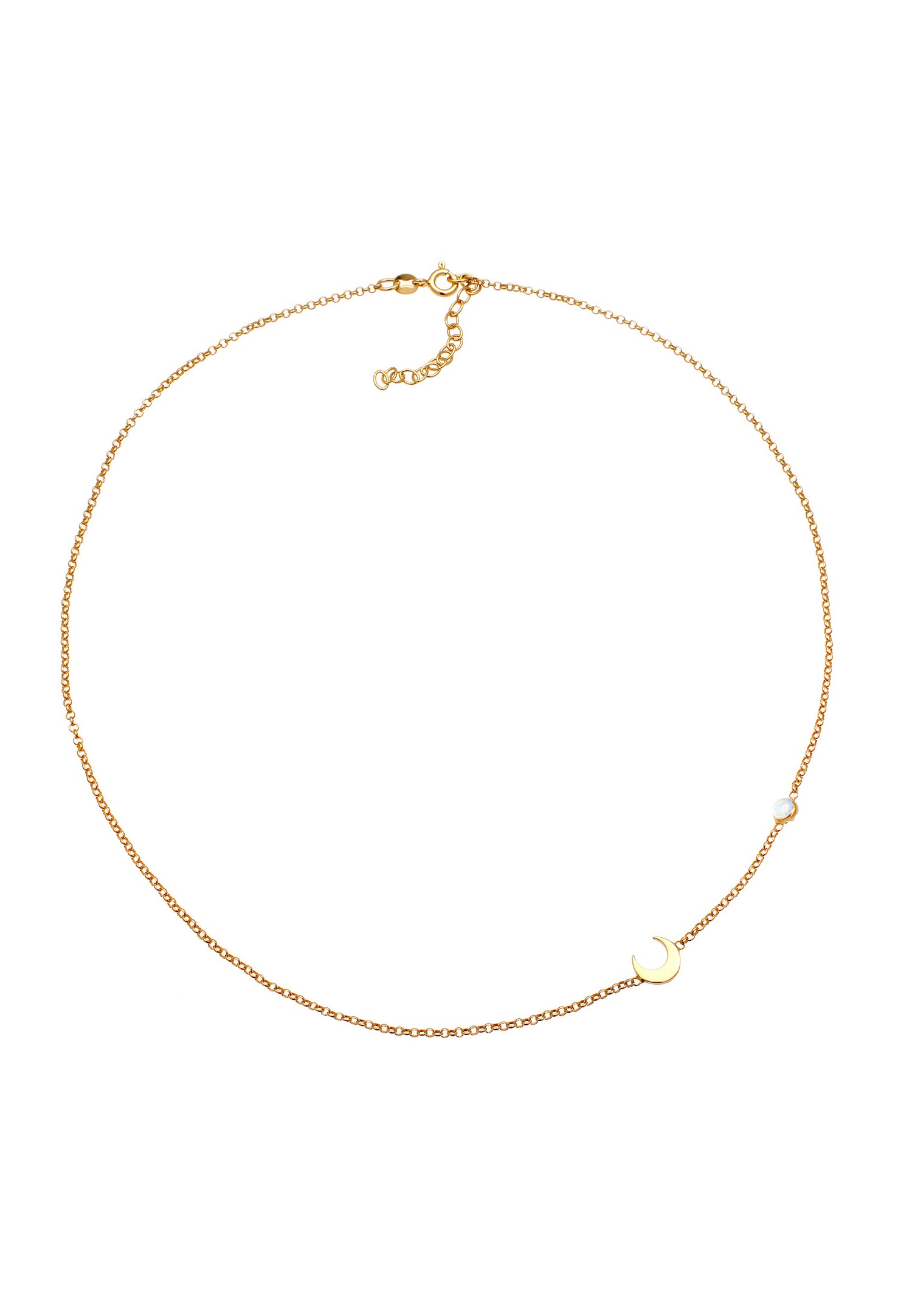 Elli Femmes Filigrane Basique Minimaliste avec Pierre de Lune en Argent Sterling 925