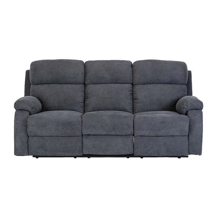 Canapés 3 places 2 places et un fauteuil relax en tissu TOLZANO - Anthracite