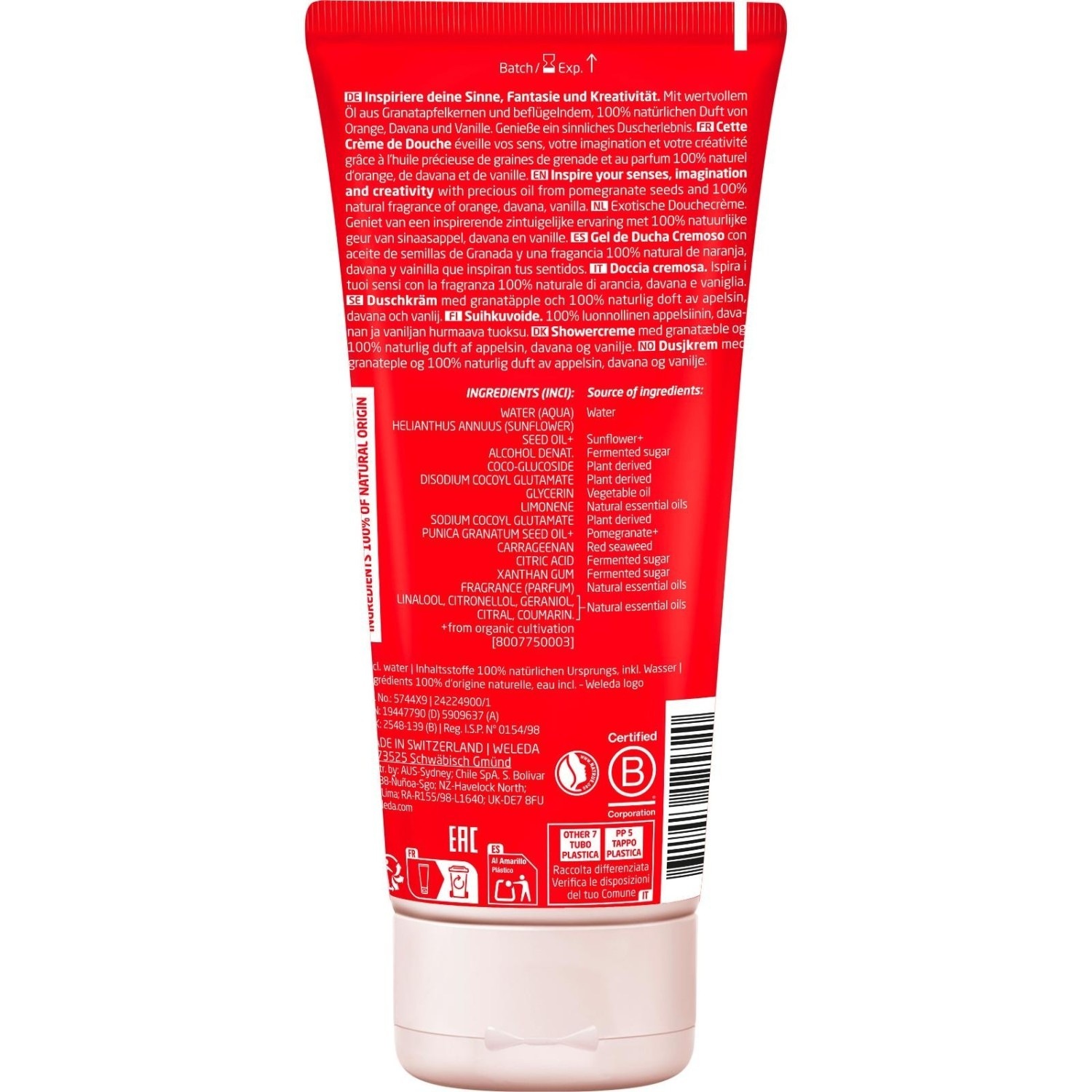 Weleda Pomegranate Inspire dušas krēms - granātābols