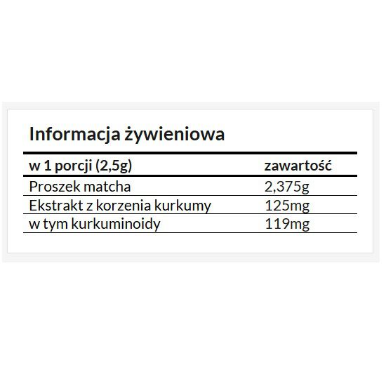 Matcha cu curcumină și barză galbenă