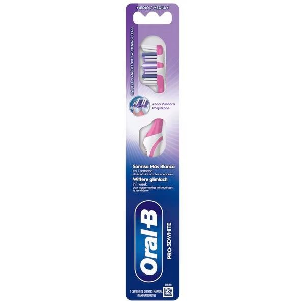 Oral-B Pro 3D White četkica za zube srednje veličine<br>.1 komad - srednje čekinje