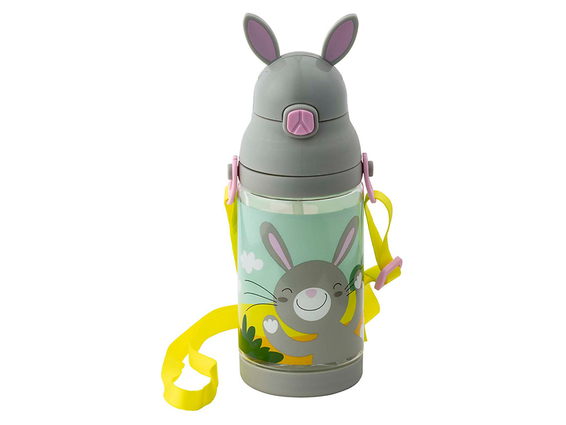 Bidon dziecięcy Animal Rabbit 420 ml szary