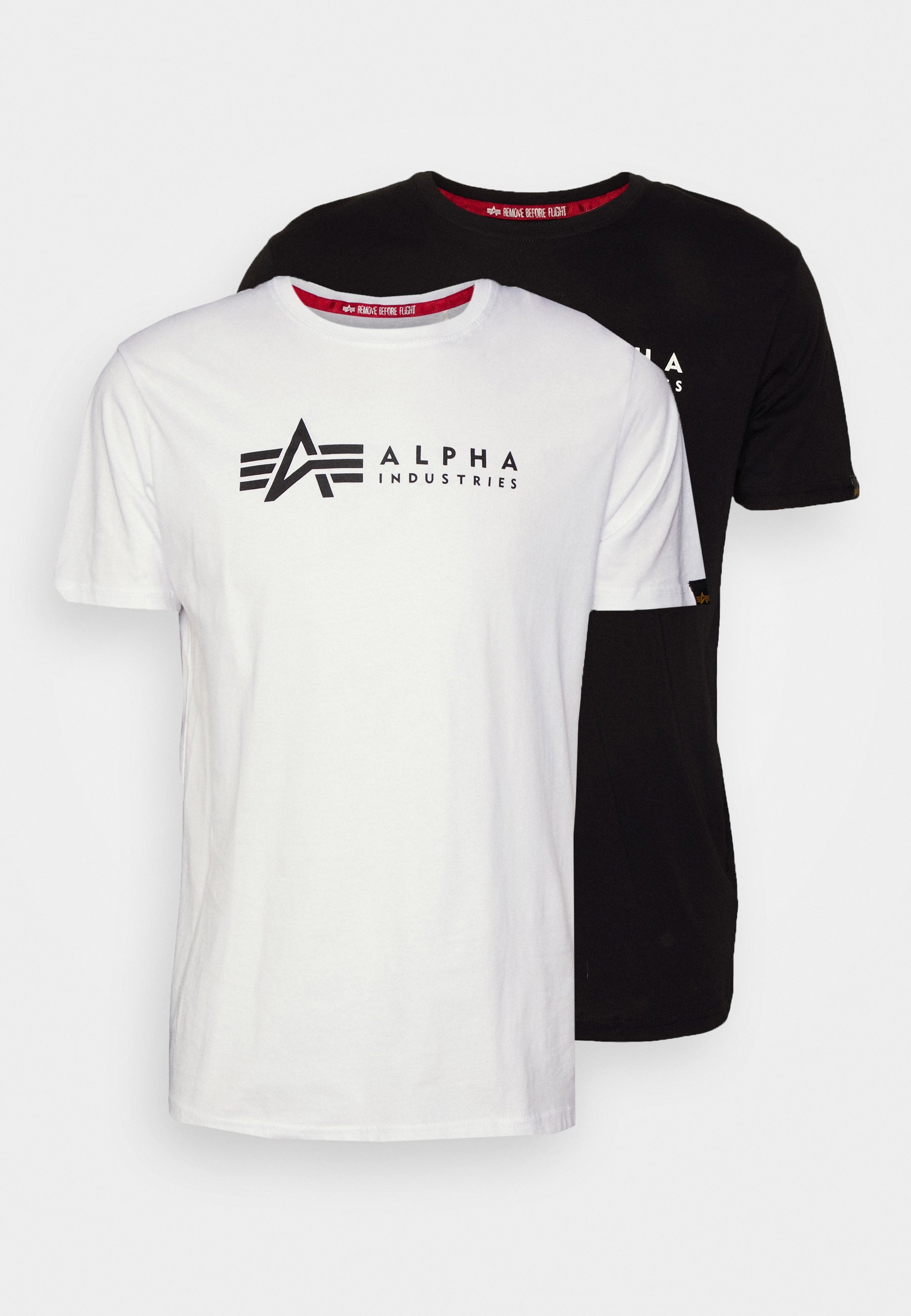 Confezione da 2 t-shirt stampate Alpha Industries LABEL - nero/bianco