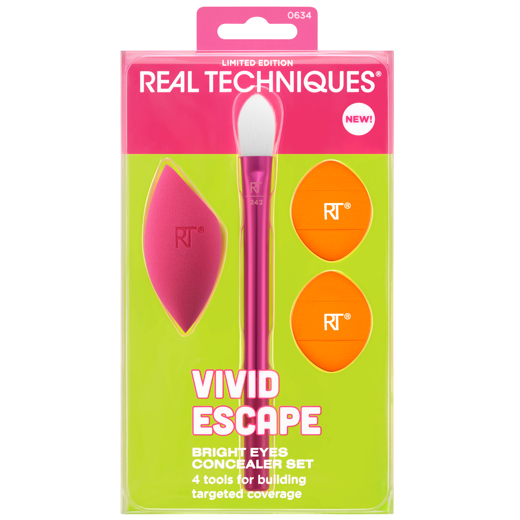 Vivid Escape сет коректора за очи са четкицом, сунђером и ресама Четкице за шминку за подлогу, лице и контуре