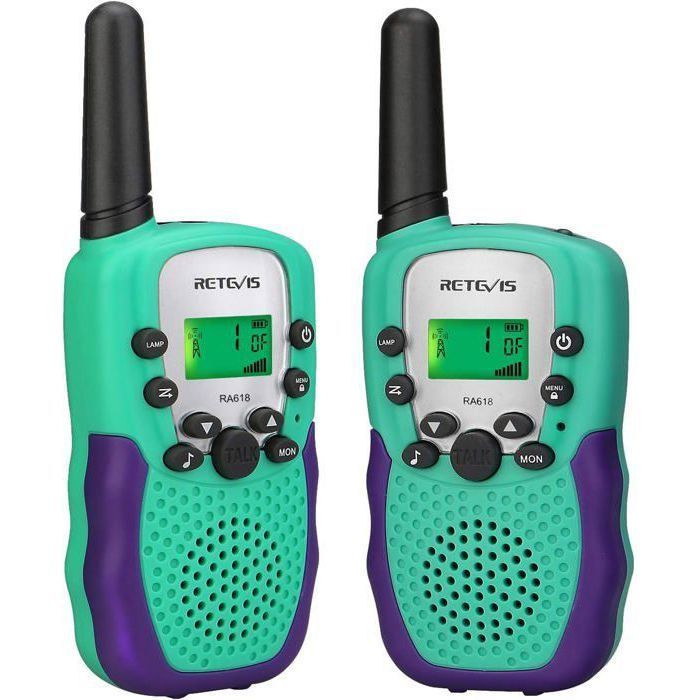 Retevis RA618 Talkie Walkie Enfants, Cadeaux Jouets pour 3-12 Ans, 8 Canaux VOX Lampe de Poche, Cadeaux de Pâques pour