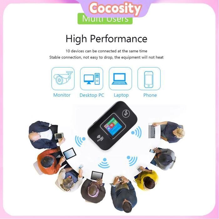 Punto de acceso móvil Cocosity 5G, punto de acceso WiFi 5G LTE portátil, enrutador WiFi de viaje, alta velocidad de 300 Mbps, se conecta a su video