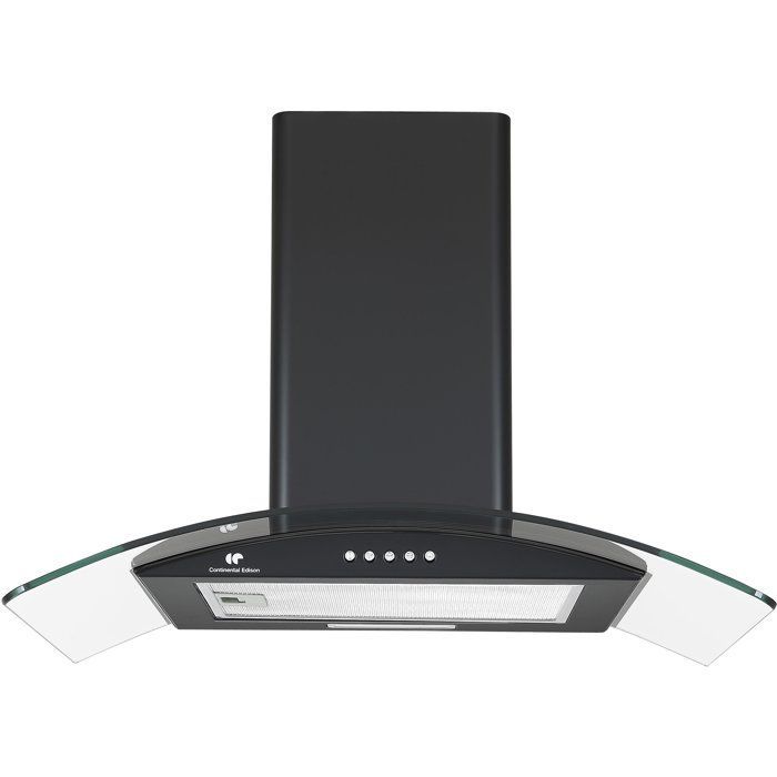 Decoratieve afzuigkap - CONTINENTAL EDISON - CEH60GB2 - Klasse A - 60 x 47 x 50,84 cm - Zwart / Glas
