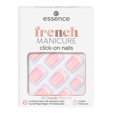 Essence False Nails -kynnet Ranskalainen manikyyri Click On Classic 12 kpl 12 kpl