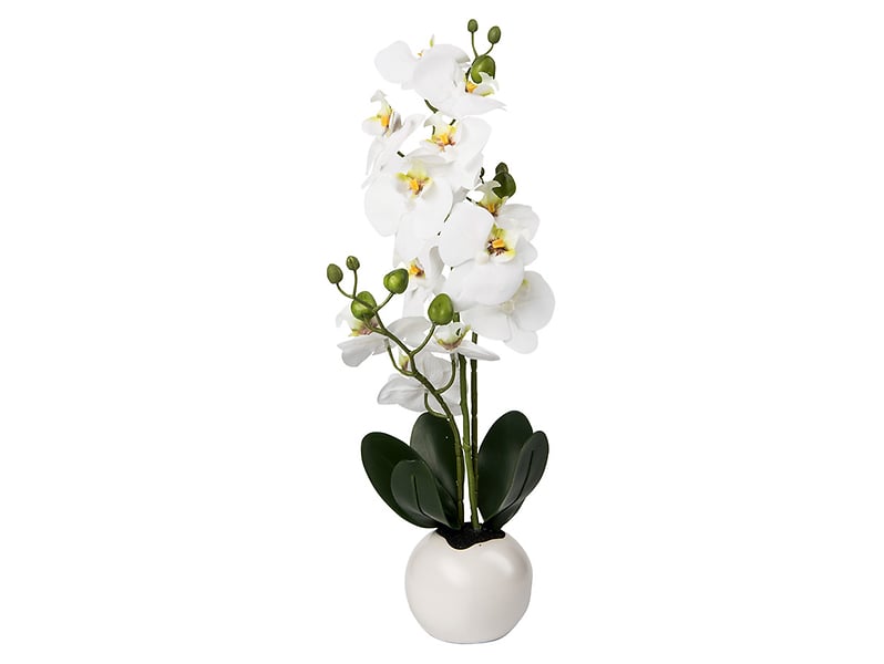 Sztuczna orchidea w doniczce 40 cm biała