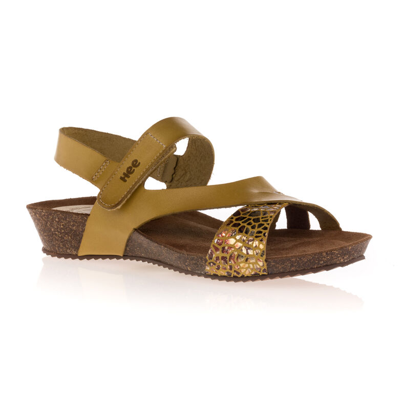 Gelbe Damensandalen / Zehenfreie Schuhe