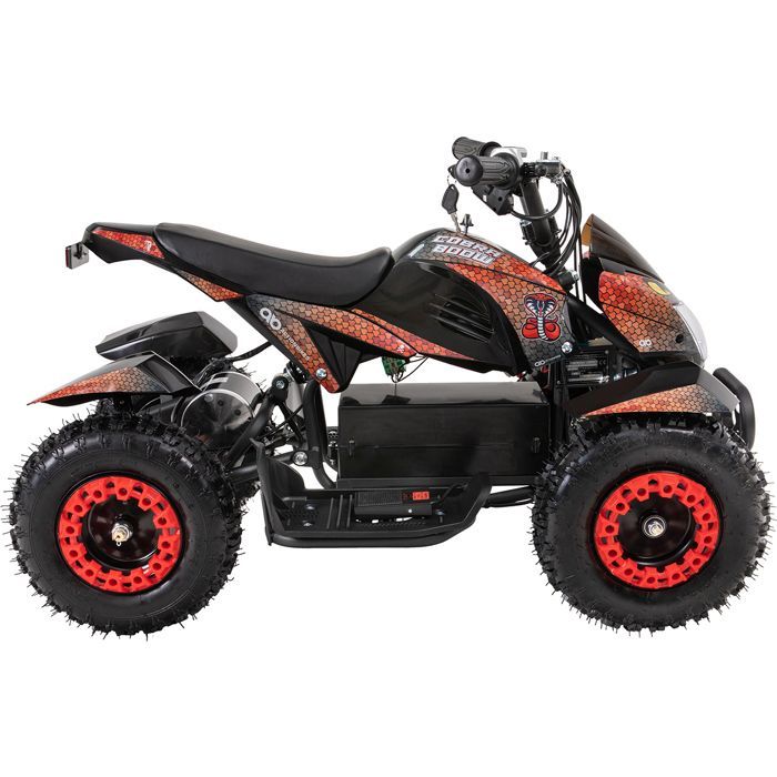 Quad elettrico Cobra per bambini, 800 watt, fino a 24 km/h, età 8 anni e oltre, sospensioni, 3 batterie da 12V, freni a disco